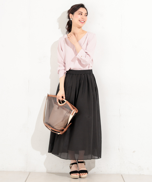 RIVE DROITE（リヴドロワ）の「【洗える】コットンシルクローンマキシスカート（スカート・レディース・ブラック/パープル/イエロー/レッド・FREE）」の20枚目の写真