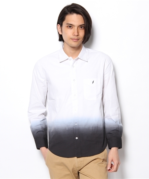 WHO'S WHO gallery（フーズフーギャラリー）の「グラデーションシャツ（シャツ/ブラウス・メンズ・ホワイト/サックスブルー・MEDIUM/LARGE）」の9枚目の写真