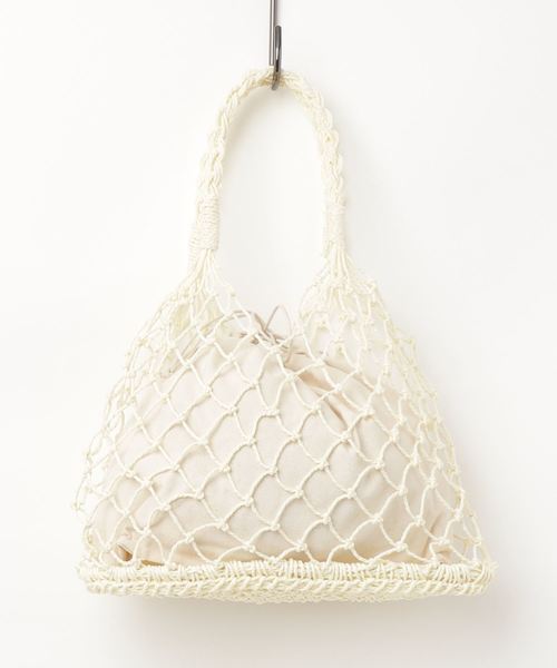 Re:EDIT（リエディ）の「巾着付きフィッシュネットバッグ（トートバッグ・レディース・ブラック/ベージュ/アイボリー・FREE）」の8枚目の写真
