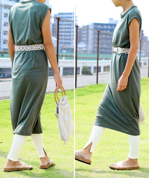 reca(レカ)の「伸縮性抜群◇recaレギンスシリーズ② ストレッチ サイドスリット リブレギンス(レギンス/スパッツ・レディース・ライトグレー/ブラック/ベージュ/アイボリー/ダークグレー/ブラウン/カーキ/モカ/グレー系その他・FREE)」の12枚目の写真