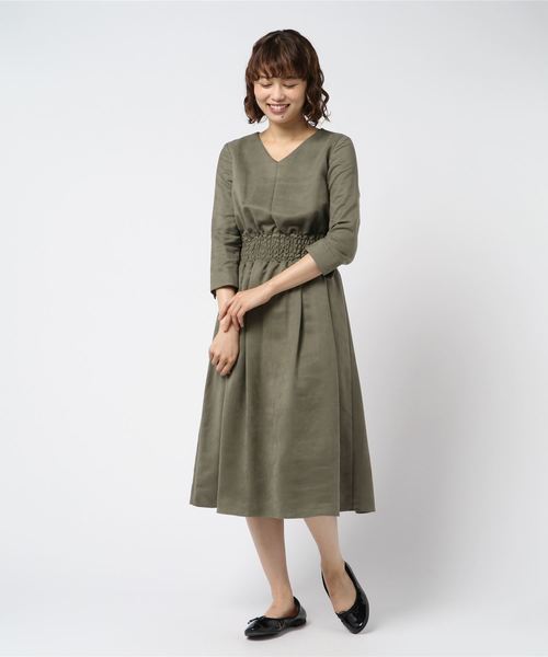 NOLLEY'S（ノーリーズ）の「スエードサテンシャーリングワンピース