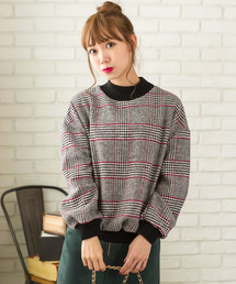 SpRay | 【WEB限定】グレンチェックリブハイネック(スウェット)