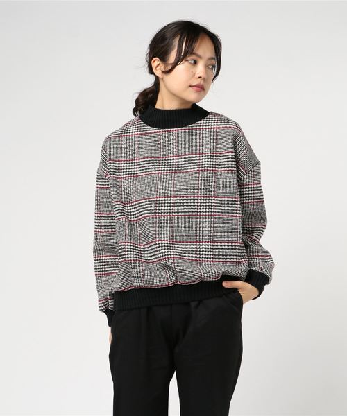 SpRay（スプレイ）の「【WEB限定】グレンチェックリブハイネック（スウェット・レディース・ブラック/ブラウン/グレー/キャメル・FREE）」の10枚目の写真