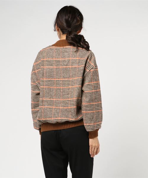 SpRay（スプレイ）の「【WEB限定】グレンチェックリブハイネック（スウェット・レディース・ブラック/ブラウン/グレー/キャメル・FREE）」の6枚目の写真