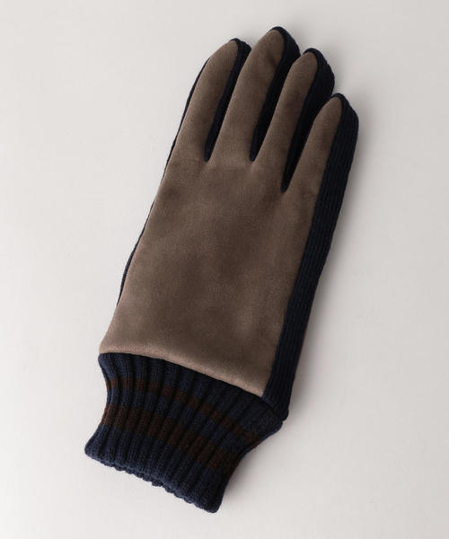 coen（コーエン）の「フェイクスウェード×ニットコンビグローブ（手袋・メンズ・ブラック/オリーブ・FREE）」の3枚目の写真