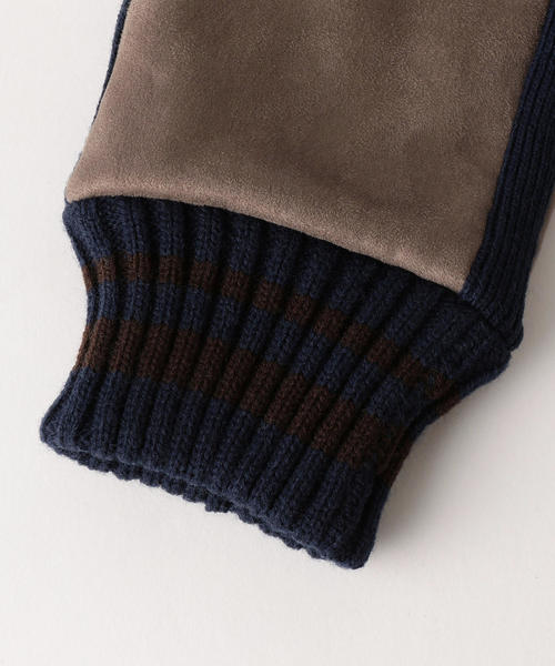 coen（コーエン）の「フェイクスウェード×ニットコンビグローブ（手袋・メンズ・ブラック/オリーブ・FREE）」の6枚目の写真