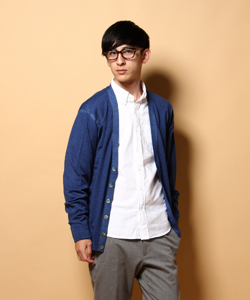 EDIFICE(エディフィス)の「◇GARMENTDYEニットカーディガン(カーディガン/ボレロ・メンズ・ブルー/グリーン/オレンジ/グレー・46/48/44/50)」の14枚目の写真