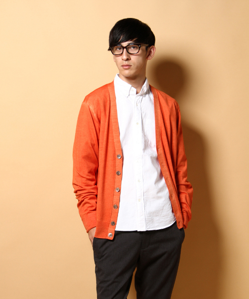 EDIFICE(エディフィス)の「◇GARMENTDYEニットカーディガン(カーディガン/ボレロ・メンズ・ブルー/グリーン/オレンジ/グレー・46/48/44/50)」の13枚目の写真