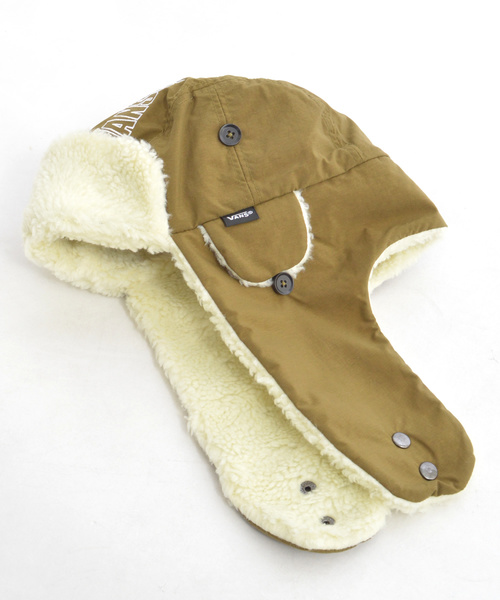 VANS（バンズ）の「VANS/ヴァンズ Fleese Trapper Hat（ハット・メンズ・ベージュ/カーキ・FREE）」の7枚目の写真