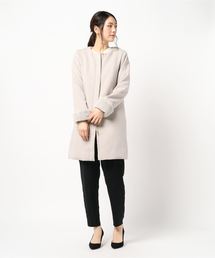 YECCA VECCA | P.袖ファー ノーカラーコート(ダウンジャケット/コート)