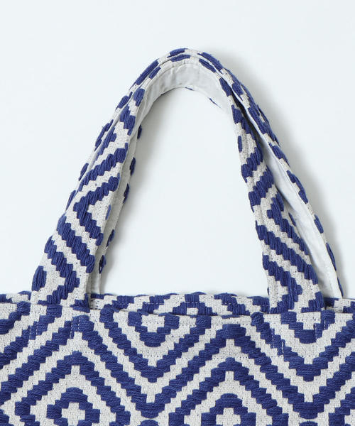 coen（コーエン）の「【マザーズバッグとしてもオススメ・新色追加・Market】ジャガード刺繍ビッグトートバッグ（トートバッグ・レディース・ブラック/コバルトブルー/オレンジ・FREE）」の4枚目の写真