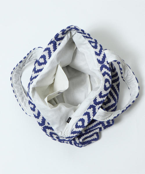 coen（コーエン）の「【マザーズバッグとしてもオススメ・新色追加・Market】ジャガード刺繍ビッグトートバッグ（トートバッグ・レディース・ブラック/コバルトブルー/オレンジ・FREE）」の6枚目の写真