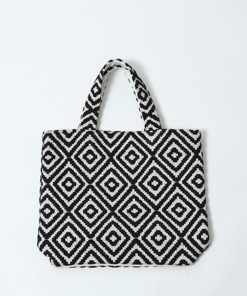 coen（コーエン）の「【マザーズバッグとしてもオススメ・新色追加・Market】ジャガード刺繍ビッグトートバッグ（トートバッグ・レディース・ブラック/コバルトブルー/オレンジ・FREE）」の8枚目の写真