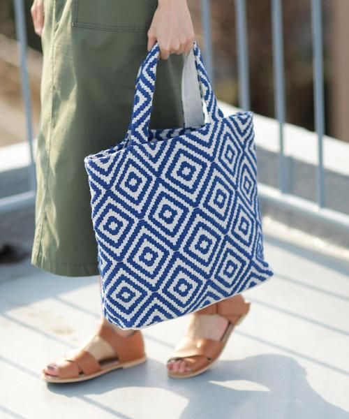 coen（コーエン）の「【マザーズバッグとしてもオススメ・新色追加・Market】ジャガード刺繍ビッグトートバッグ（トートバッグ・レディース・ブラック/コバルトブルー/オレンジ・FREE）」の11枚目の写真