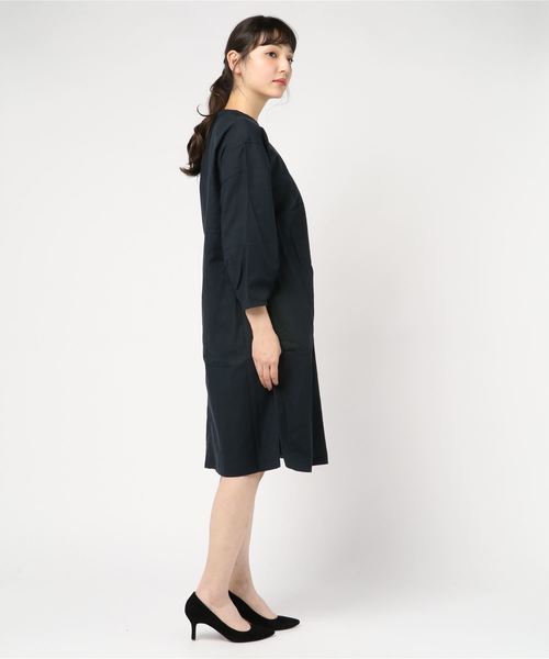 Brocante（ブロカント）の「Brocante/ブロカント　プリエワンピース　37-142（ワンピース・レディース・ネイビー/オリーブ・2）」の4枚目の写真