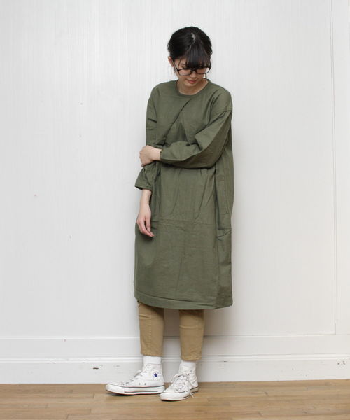 Brocante（ブロカント）の「Brocante/ブロカント　プリエワンピース　37-142（ワンピース・レディース・ネイビー/オリーブ・2）」の2枚目の写真