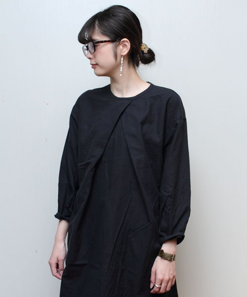Brocante（ブロカント）の「Brocante/ブロカント　プリエワンピース　37-142（ワンピース・レディース・ネイビー/オリーブ・2）」の5枚目の写真