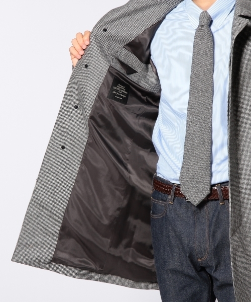 『ユナイテッドアローズ』カノニコ生地 ハウンドトゥース ステンカラーコート XL ユナイテッドアローズ』カノニコ生地 ハウンドトゥース ステンカラー