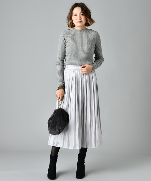 COLLAGE GALLARDAGALANTE(コラージュガリャルダガランテ)の「スクエアリブニットプルオーバー(ニット/セーター・レディース・ライトグレー/オフホワイト/パープル/ピンク・FREE)」の7枚目の写真