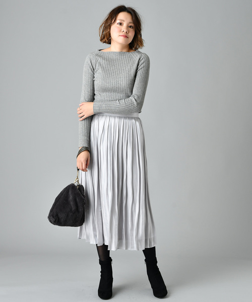 COLLAGE GALLARDAGALANTE(コラージュガリャルダガランテ)の「スクエアリブニットプルオーバー(ニット/セーター・レディース・ライトグレー/オフホワイト/パープル/ピンク・FREE)」の8枚目の写真