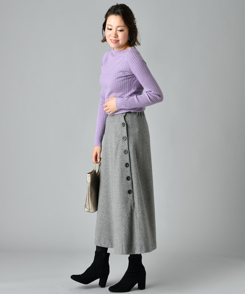 COLLAGE GALLARDAGALANTE(コラージュガリャルダガランテ)の「スクエアリブニットプルオーバー(ニット/セーター・レディース・ライトグレー/オフホワイト/パープル/ピンク・FREE)」の11枚目の写真