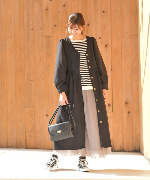 rps（アールピーエス）の「ボリューム袖ボーダーニットプルオーバー（ニット/セーター・レディース・ブラック/ネイビー/ラベンダー/杢グレー・M）」の8枚目の写真