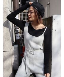 ワイドVネックロングT