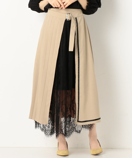 archives(アルシーヴ)の「プリーツ×レーススカート(スカート・レディース・ブラック/ブラウン/ベージュ・MEDIUM)」の11枚目の写真