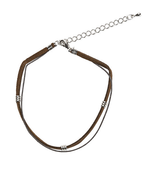 LUXSTYLE（ラグスタイル）の「2連レザーアンクレット（アンクレット・メンズ・ブラック/ブラウン/ネイビー/レッド/ターコイズブルー/ベージュ・FREE）」の3枚目の写真