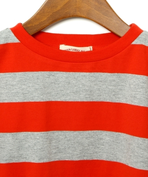 green label relaxing（グリーンレーベルリラクシング）の「バイボーダー ドルマン ショートスリーブ（Tシャツ/カットソー・キッズ・レッド/イエロー・95/105/125/115）」の4枚目の写真