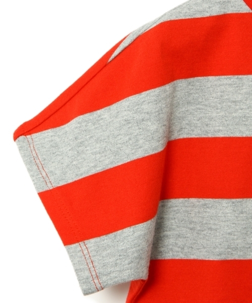 green label relaxing（グリーンレーベルリラクシング）の「バイボーダー ドルマン ショートスリーブ（Tシャツ/カットソー・キッズ・レッド/イエロー・95/105/125/115）」の5枚目の写真