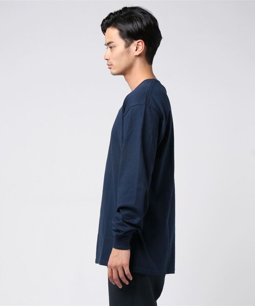 DOUBLE STEAL（ダブルスティール）の「Basic Type2 embroidery　長袖Tシャツ（Tシャツ/カットソー・メンズ・ネイビー/ホワイト×ブラック/ブラック×ホワイト/ブラック×レッド・MEDIUM/LARGE/X-LARGE）」の5枚目の写真