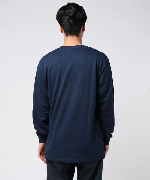 DOUBLE STEAL（ダブルスティール）の「Basic Type2 embroidery　長袖Tシャツ（Tシャツ/カットソー・メンズ・ネイビー/ホワイト×ブラック/ブラック×ホワイト/ブラック×レッド・MEDIUM/LARGE/X-LARGE）」の6枚目の写真