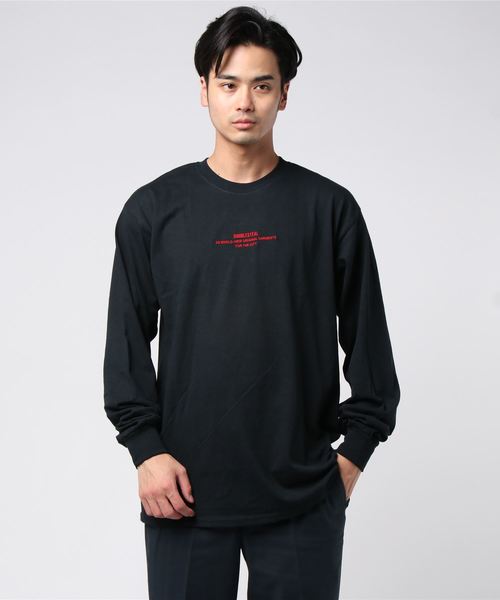 DOUBLE STEAL（ダブルスティール）の「Basic Type2 embroidery　長袖Tシャツ（Tシャツ/カットソー・メンズ・ネイビー/ホワイト×ブラック/ブラック×ホワイト/ブラック×レッド・MEDIUM/LARGE/X-LARGE）」の9枚目の写真