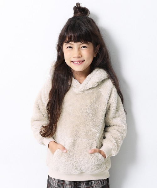 devirock(デビロック)の「ボアフリースプルパーカー(パーカー・キッズ・ベージュ/ブラウン/モカ/チャコール/ダークベージュ・110cm/100cm/120cm/130cm/140cm/150cm/160cm)」の4枚目の写真