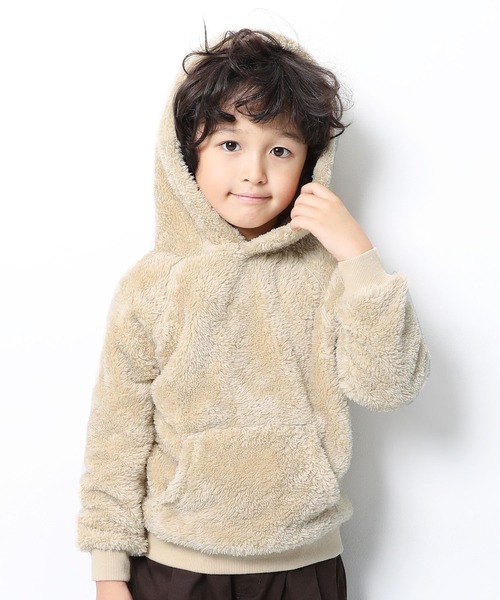 devirock(デビロック)の「ボアフリースプルパーカー(パーカー・キッズ・ベージュ/ブラウン/モカ/チャコール/ダークベージュ・110cm/100cm/120cm/130cm/140cm/150cm/160cm)」の5枚目の写真