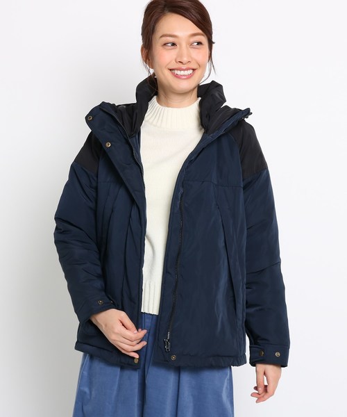 Dessin デッサン のファッション Sサイズあり グログラン配色フーデットダウンコート ダウンジャケット コート セール