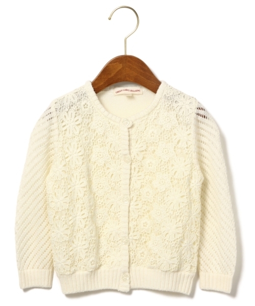 green label relaxing（グリーンレーベルリラクシング）の「【KIDS】レース スカシアミ カーディガン ◆（カーディガン/ボレロ・キッズ・オフホワイト/イエロー・105/115/125/95）」の6枚目の写真