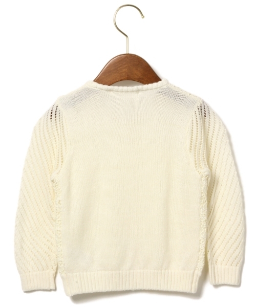 green label relaxing（グリーンレーベルリラクシング）の「【KIDS】レース スカシアミ カーディガン ◆（カーディガン/ボレロ・キッズ・オフホワイト/イエロー・105/115/125/95）」の5枚目の写真