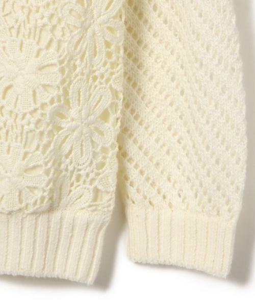 green label relaxing（グリーンレーベルリラクシング）の「【KIDS】レース スカシアミ カーディガン ◆（カーディガン/ボレロ・キッズ・オフホワイト/イエロー・105/115/125/95）」の9枚目の写真