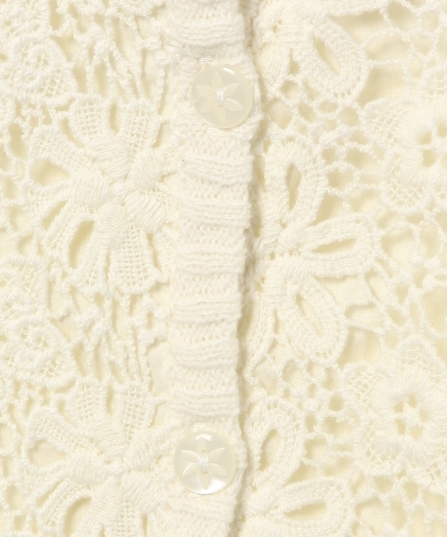 green label relaxing（グリーンレーベルリラクシング）の「【KIDS】レース スカシアミ カーディガン ◆（カーディガン/ボレロ・キッズ・オフホワイト/イエロー・105/115/125/95）」の8枚目の写真