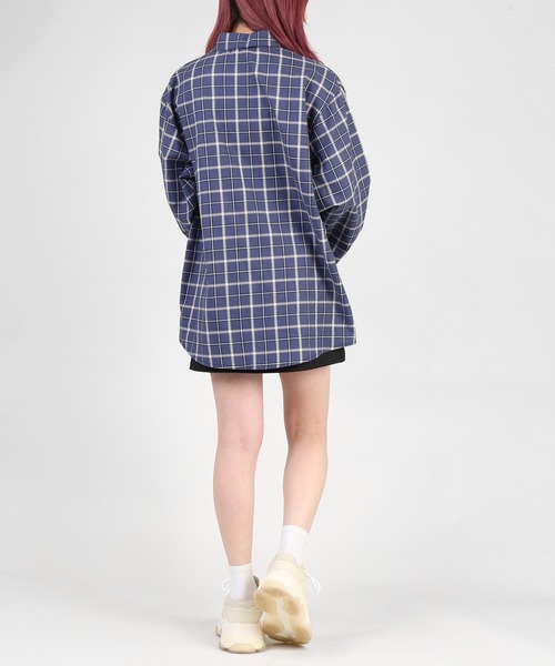 DING(ディング)の「DING/チェックシャツ(シャツ/ブラウス・レディース・ネイビー/グリーン/アイボリー・FREE)」の7枚目の写真