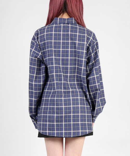 DING(ディング)の「DING/チェックシャツ(シャツ/ブラウス・レディース・ネイビー/グリーン/アイボリー・FREE)」の10枚目の写真