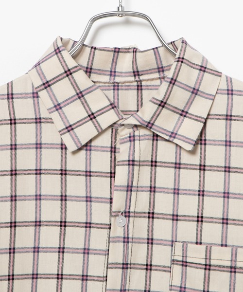 DING(ディング)の「DING/チェックシャツ(シャツ/ブラウス・レディース・ネイビー/グリーン/アイボリー・FREE)」の15枚目の写真