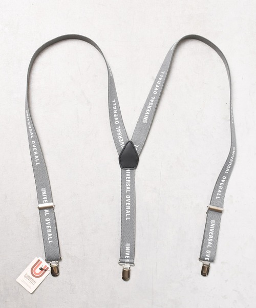 UNIVERSAL OVERALL（ユニバーサルオーバーオール）の「《UNIVERSAL OVERALL（ユニバーサルオーバーオール）》ロゴプリントサスペンダー（サスペンダー・レディース・グレー/ネイビー/ベージュ/ブラック・FREE）」の2枚目の写真