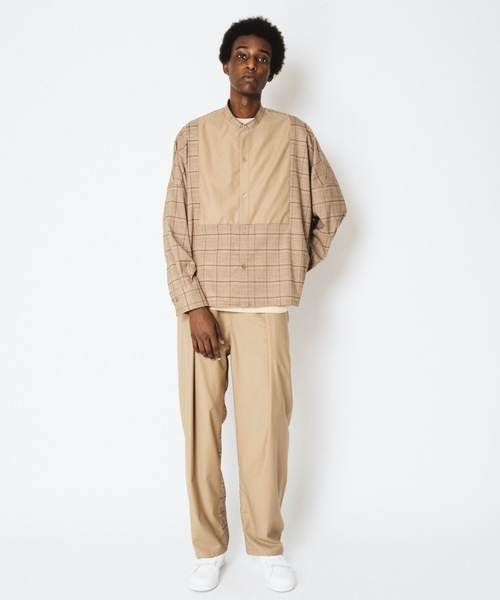 SUPERTHANKS（スーパーサンクス）の「タックワイドテーパードパンツ■セットアップ対応■（ユニセックス）（スラックス・メンズ・ブラック系その他/グレー系その他/ベージュ系その他/ブルー系その他・SMALL/MEDIUM/LARGE）」の8枚目の写真