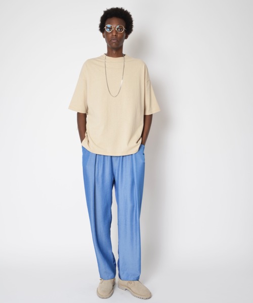 SUPERTHANKS（スーパーサンクス）の「タックワイドテーパードパンツ■セットアップ対応■（ユニセックス）（スラックス・メンズ・ブラック系その他/グレー系その他/ベージュ系その他/ブルー系その他・SMALL/MEDIUM/LARGE）」の10枚目の写真