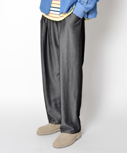 SUPERTHANKS（スーパーサンクス）の「タックワイドテーパードパンツ■セットアップ対応■（ユニセックス）（スラックス・メンズ・ブラック系その他/グレー系その他/ベージュ系その他/ブルー系その他・SMALL/MEDIUM/LARGE）」の20枚目の写真