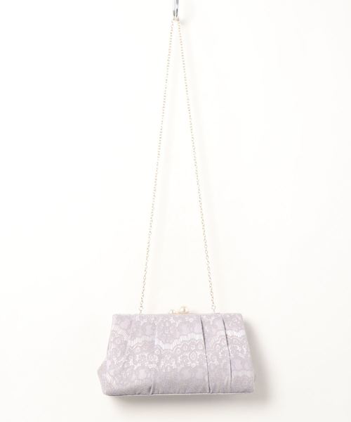 PourVous(プールヴー)の「ギャザー レース クラッチバッグ 結婚式 同窓会 オケージョン お呼ばれ パーティーバッグ(クラッチバッグ・レディース・ブラック/ゴールド/シルバー・FREE)」の14枚目の写真