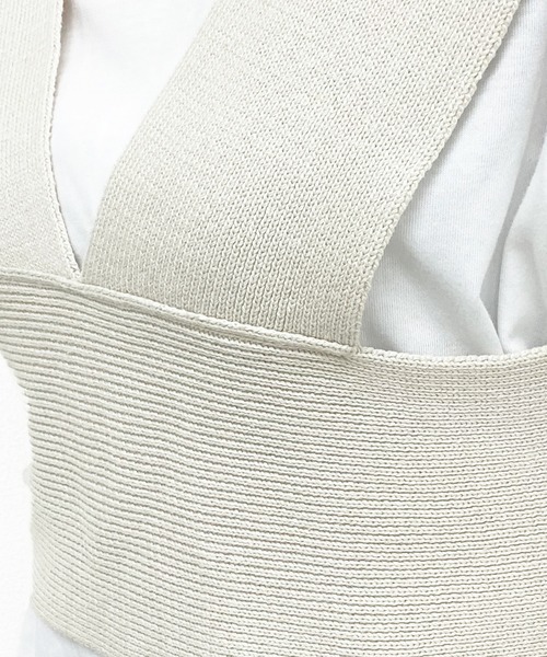 PairPair（ペアペア）の「ニットビスチェ×チュニックSET（ベスト・レディース・ライトブルー/アイボリー/オレンジ・FREE）」の12枚目の写真